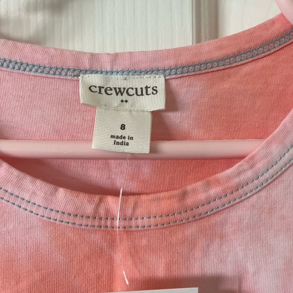 J Crew Crewcuts Pink and Orange Tie-Dye T-shirt Dress, size 8, NWT - Picture 3 of 8